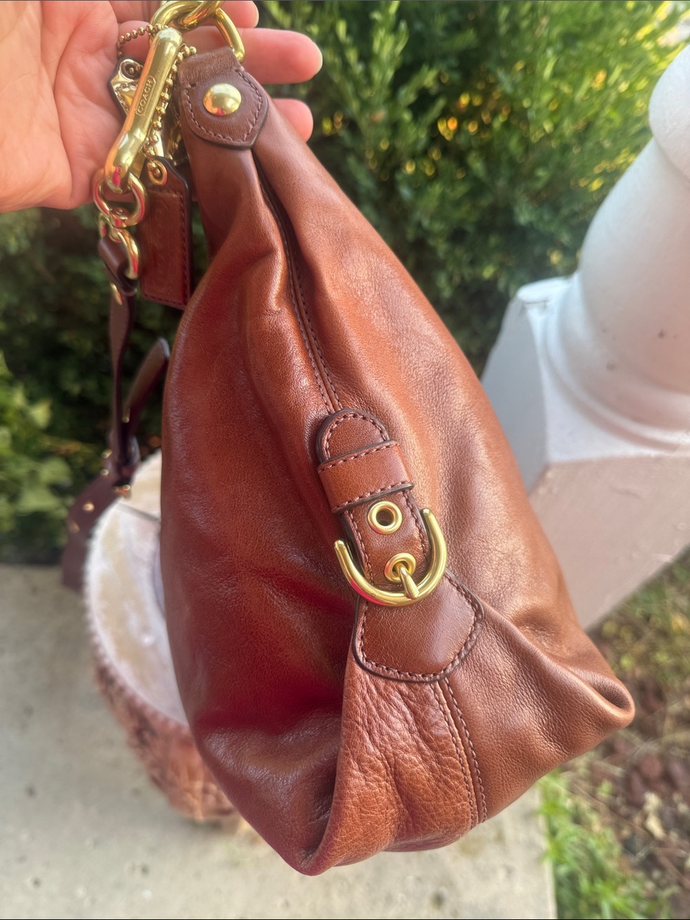 🤎14304 Madison Hailey Walnut Leather Satchel Coach Brown Leather Shoulder Bag - Picture 8 of 14
